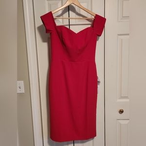 Chic red cocktail dress by Dress the Population, Large
